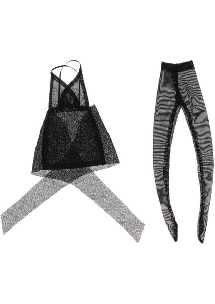 1/6 Ölçekli Kadın Sling Straplez Elbise W / Phicen Figure Black-Golden Için Stocking (Yurt Dışından)