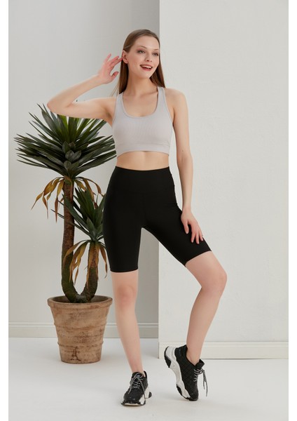 Kadın Crop Fitilli ve Hafif Destekli Kalın Askılı Spor Sütyeni indirimleri