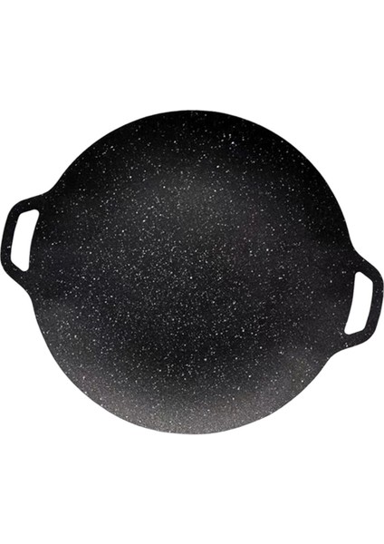 Koreli Barbekü Izgara Demir Pişirme Eti Kızartma Tavası Ev Için Teppanyaki 34CM (Yurt Dışından)