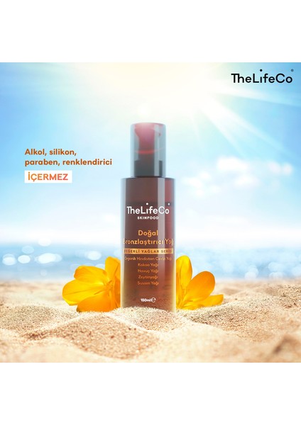 Thelifeco Skinfood Değerli Yağlar Serisi Doğal Bronzlaştırıcı Yağ 150 ml