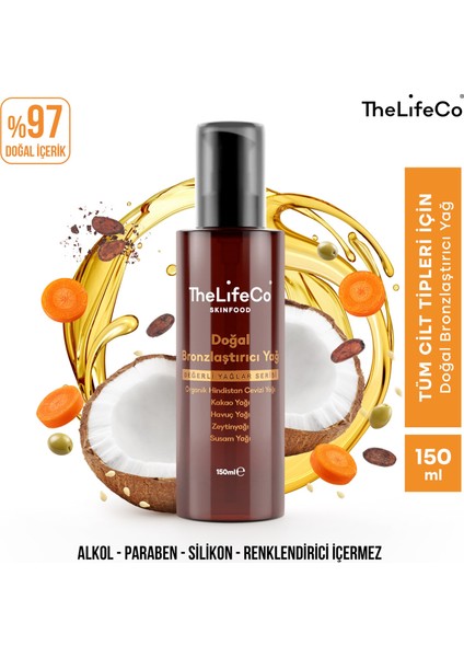 Thelifeco Skinfood Değerli Yağlar Serisi Doğal Bronzlaştırıcı Yağ 150 ml