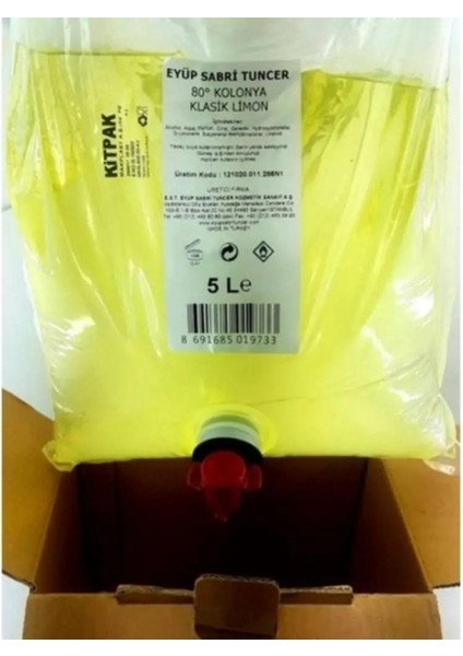 Eyüp Sabri Tuncer Klasik Limon Kolonyası 5 Litre Bag In Box