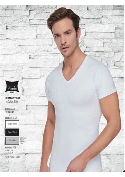 Erkek Riban V Yaka Fanila 6 Adet