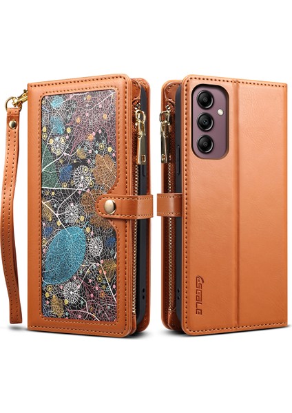 Samsung Galaxy A54 5g Rfıd Engelleme Telefon Kılıfı Zipper Cep Stand Deri Cüzdan Kapağı (Yurt Dışından)