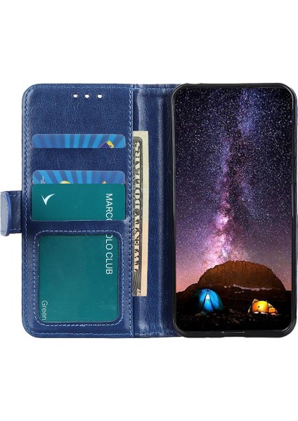 Samsung Galaxy A54 5g Için Bump Düzeltili Telefon Kılıfı, Cüzdan Telefon Kılıfı Manyetik Toka Çılgın At Dokusu Pu Deri Flip Kapak (Yurt Dışından)