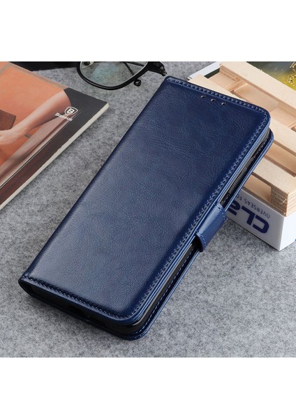 Samsung Galaxy A54 5g Için Bump Düzeltili Telefon Kılıfı, Cüzdan Telefon Kılıfı Manyetik Toka Çılgın At Dokusu Pu Deri Flip Kapak (Yurt Dışından)