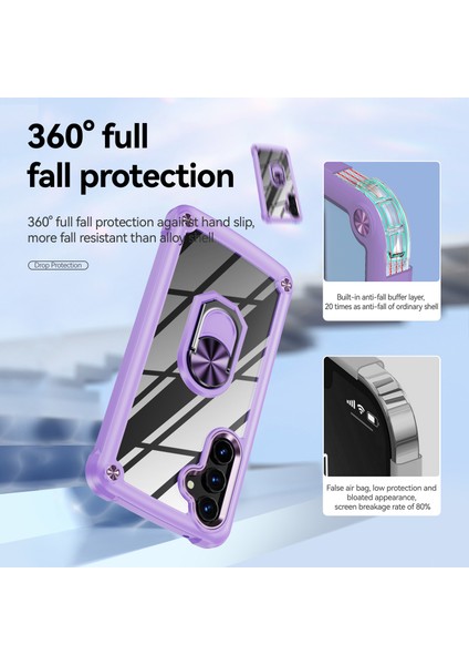 Samsung Galaxy A54 Için 5g Yüzük Kickstand Telefon Kılıfı Alaşım Lens Çerçevesi Pc + Tpu Koruyucu Kapak (Yurt Dışından)