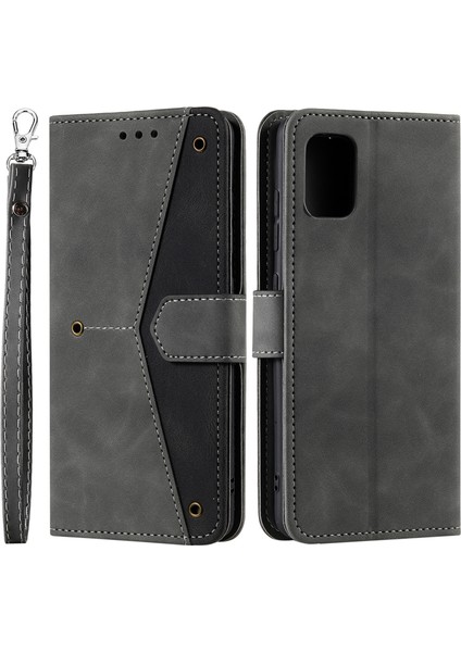 Dikiş Yüzey Ekleme Stili Pu Deri ve Tpu Telefon Flip Kasa Cilt Dokunuşu Standı Cüzdan Cüzdanı Telefon Koruyucu Kapak Samsung Galaxy A33 5g (Yurt Dışından)