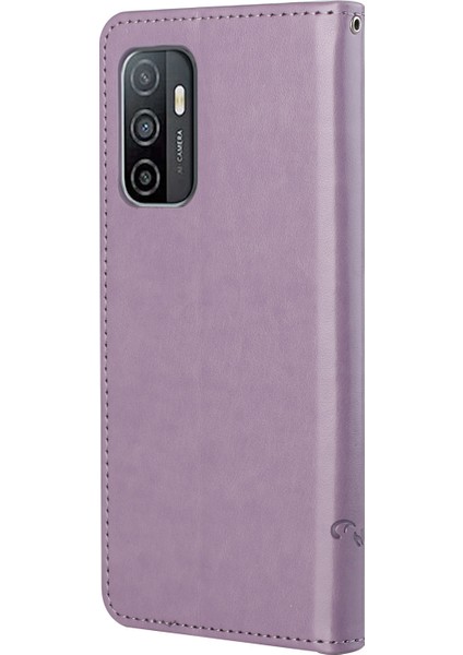 Pratik Cüzdan Fonksiyonu Telefon Kılıfı Baskılı Kelebekler Çiçek Anti-Fall Pu Deri Koruyucu Telefon Stand Samsung Galaxy A33 5g (Yurt Dışından)