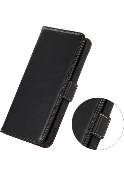 Samsung Galaxy A33 Için 5g Rfıd Engelleyen Orijinal Cowhide Deri Koruyucu Kabuk Yan Clasps Tasarım Çılgın At Doku Telefon Kılıfı Stand Cüzdanı (Yurt Dışından) fiyatları