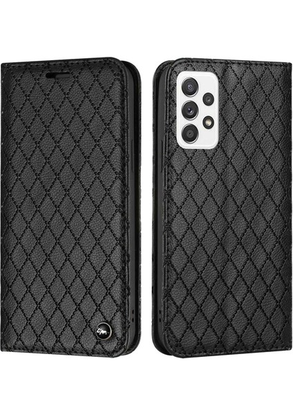 Samsung Galaxy A33 5g Rhmombus Desen Için Cüzdan Telefon Kılıfı Rfıd Engelleme Fonksiyonu ile Litchi Doku Pu Deri Stand Kılıfı (Yurt Dışından)