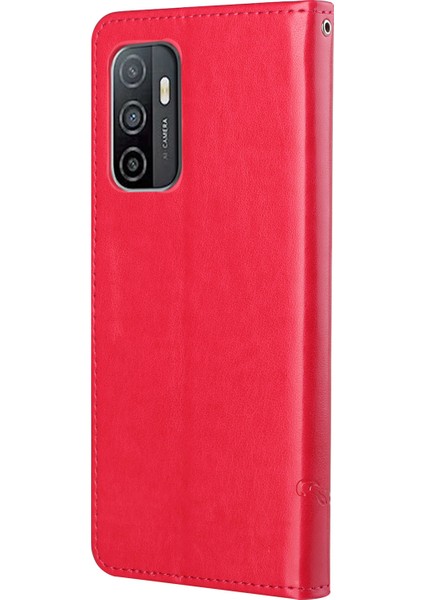 Pratik Cüzdan Fonksiyonu Telefon Kılıfı Baskılı Kelebekler Çiçek Anti-Fall Pu Deri Koruyucu Telefon Stand Samsung Galaxy A33 5g (Yurt Dışından)