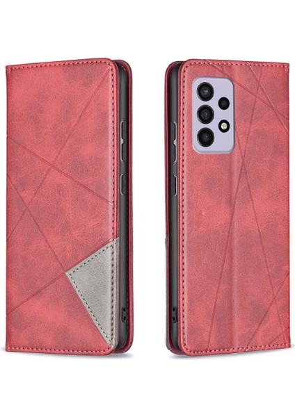 Samsung Galaxy A33 Için 5g Telefon Kılıfı Baskı Deseni Ekleme Stili Telefon Kapak Kart Yuvaları Tasarım Deri Telefon Kabuğu (Yurt Dışından)