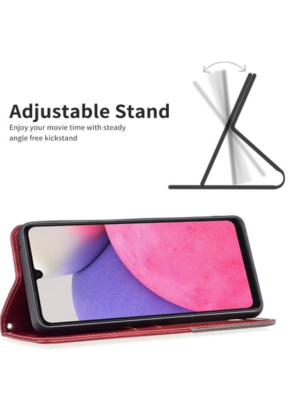 Samsung Galaxy A33 Için 5g Telefon Kılıfı Baskı Deseni Ekleme Stili Telefon Kapak Kart Yuvaları Tasarım Deri Telefon Kabuğu (Yurt Dışından) fırsatları