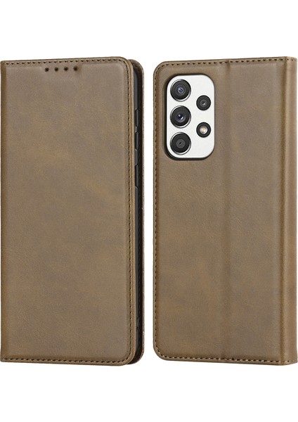 Samsung Galaxy A33 5g Için Manyetik Otomatik Emici Pu Deri Kasa, Folio Flip Cüzdan Standı Telefon Kapağı (Yurt Dışından)