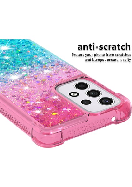 Le3 Serisi Gradyan Pırıltılı Sequins Quicksand ve Tpu Kapak Kabuğu Dinamik Eğlenceli Telefon Kılıfı Samsung Galaxy A33 5g (Yurt Dışından) modelleri