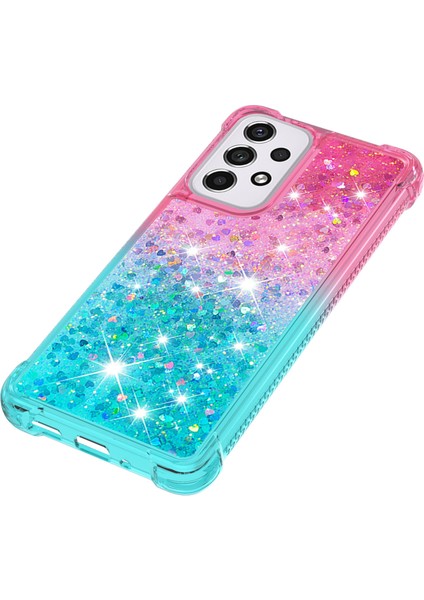 Le3 Serisi Gradyan Pırıltılı Sequins Quicksand ve Tpu Kapak Kabuğu Dinamik Eğlenceli Telefon Kılıfı Samsung Galaxy A33 5g (Yurt Dışından) indirimleri