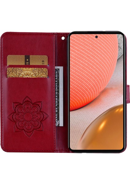 Rhinestone Dekoru Pu Deri Manyetik Toka Çanta Cüzdanı Baykuş Çiçek Baskılı Kabuk Kapağı Samsung Galaxy A33 5g (Yurt Dışından) indirimleri