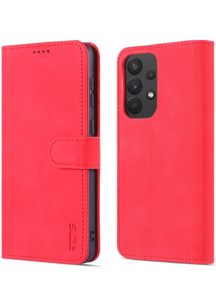 Samsung Galaxy A33 5g Şok Geçirmez Katlanabilir Stand Telefon Kapağı Aksesuarı Için Azns Pu Deri Cüzdan Kılıf (Yurt Dışından)