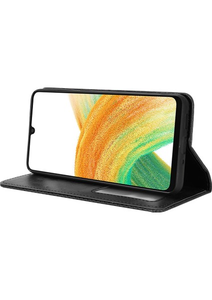 Samsung Galaxy A33 Için 5g Retro Pu Deri Cüzdan Telefon Kapağı Mozaik Basılı Mıknatıs Kapatma Ayarlanabilir Stand Kılıfı (Yurt Dışından)
