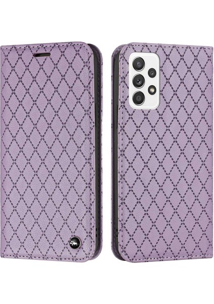 Samsung Galaxy A33 5g Rhmombus Desen Için Cüzdan Telefon Kılıfı Rfıd Engelleme Fonksiyonu ile Litchi Doku Pu Deri Stand Kılıfı (Yurt Dışından)