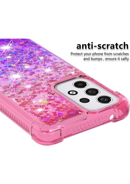 Le3 Serisi Gradyan Pırıltılı Sequins Quicksand ve Tpu Kapak Kabuğu Dinamik Eğlenceli Telefon Kılıfı Samsung Galaxy A33 5g (Yurt Dışından) modelleri