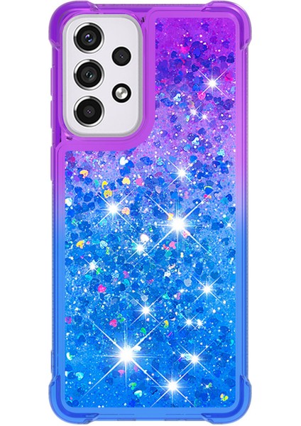 Le3 Serisi Gradyan Pırıltılı Sequins Quicksand ve Tpu Kapak Kabuğu Dinamik Eğlenceli Telefon Kılıfı Samsung Galaxy A33 5g (Yurt Dışından) fiyatları