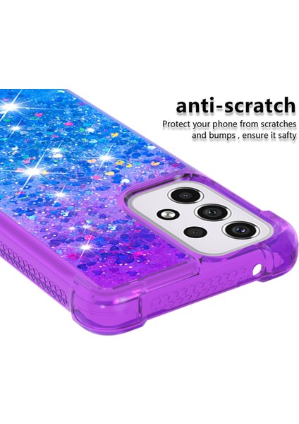 Le3 Serisi Gradyan Pırıltılı Sequins Quicksand ve Tpu Kapak Kabuğu Dinamik Eğlenceli Telefon Kılıfı Samsung Galaxy A33 5g (Yurt Dışından) modelleri