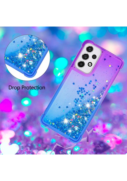 Le3 Serisi Gradyan Pırıltılı Sequins Quicksand ve Tpu Kapak Kabuğu Dinamik Eğlenceli Telefon Kılıfı Samsung Galaxy A33 5g (Yurt Dışından) fırsatları