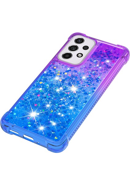 Le3 Serisi Gradyan Pırıltılı Sequins Quicksand ve Tpu Kapak Kabuğu Dinamik Eğlenceli Telefon Kılıfı Samsung Galaxy A33 5g (Yurt Dışından) indirimleri