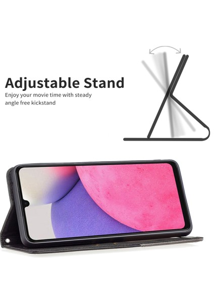 Samsung Galaxy A33 Için 5g Telefon Kılıfı Baskı Deseni Ekleme Stili Telefon Kapak Kart Yuvaları Tasarım Deri Telefon Kabuğu (Yurt Dışından) fırsatları