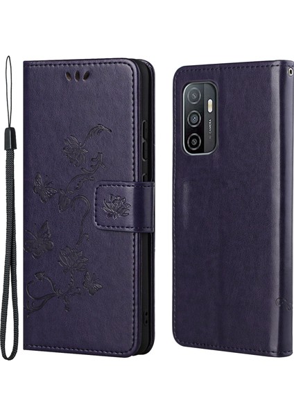 Pratik Cüzdan Fonksiyonu Telefon Kılıfı Baskılı Kelebekler Çiçek Anti-Fall Pu Deri Koruyucu Telefon Stand Samsung Galaxy A33 5g (Yurt Dışından)