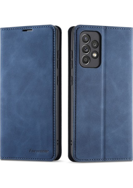 Samsung Galaxy A33 5g Fantasy Serisi Için Forwenw Cilt Touch Skin Shockproof Anti-Cratch Pu Deri Deri Stand Cüzdan Tarzı Telefon Kılıfı (Yurt Dışından)