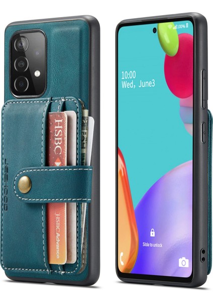 Samsung Galaxy A33 5g Deri Kaplamalı Tpu Kapak Anti-Güz Çıkarılabilir 2-1 Direk Cüzdan Fonksiyonu Rfıd Engelleme Telefon Kılıfı Kapak (Yurt Dışından)