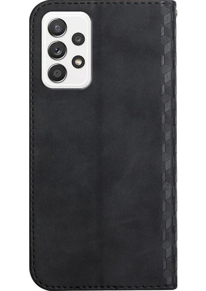 Rhombus Baskı Güçlü Mıknatıs Otomatik Kapanış Pu Deri Kılıf Cüzdan Stand Samsung Galaxy A33 5g Için Telefon Kapağı (Yurt Dışından)