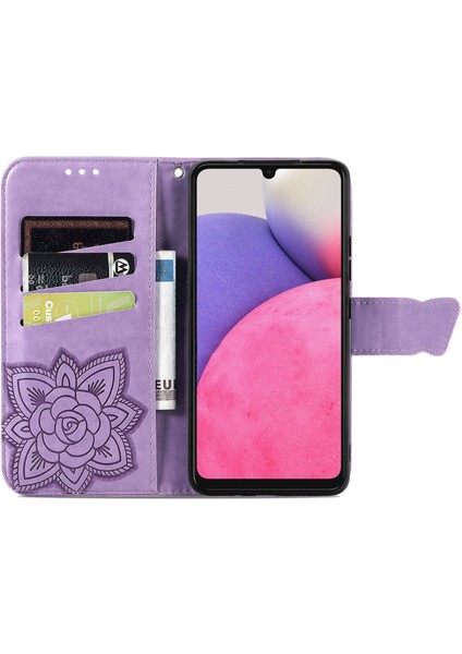 Samsung Galaxy A33 5g Için Baskı Kelebek Çiçek Deri Kılıfı, Cüzdan Görüntüleme Stand Telefon Kapağı (Yurt Dışından)