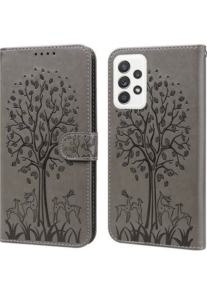 Geyik Ağacı Deseni Pu Deri Cüzdan Stand Samsung Galaxy A33 5g Için Telefon Koruyucu Kılıf Kapağı (Yurt Dışından)