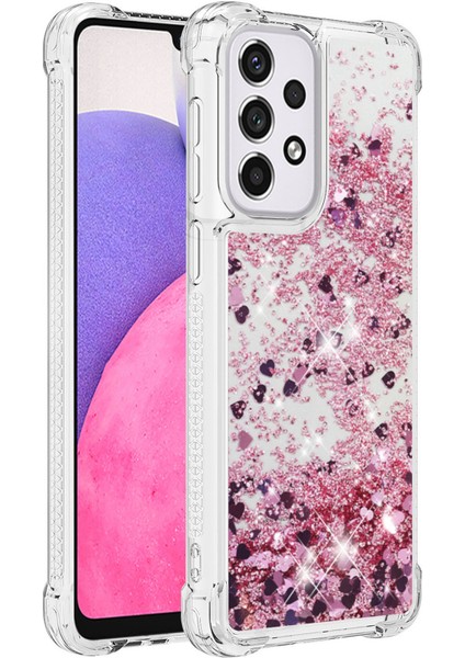 Le1 Serisi Quicksand ve Tpu Koruyucu Kapak Kabuğu Sıkılmayan Kenar Pırıltılı Seralar Samsung Galaxy A33 5g Için Hızlı ve Telefon Kılıfı (Yurt Dışından)