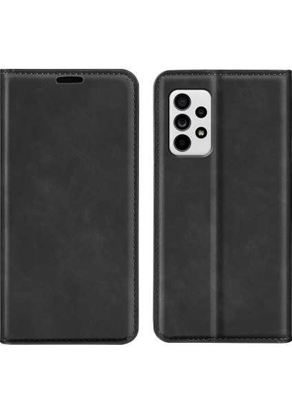 Otomatik Kapanış Manyetik Pu Deri Kılıf Stand Samsung Galaxy A33 5g Için Cüzdan Düz Renkli Talıplı Flip Telefon Kapağı (Yurt Dışından)