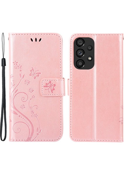 Samsung Galaxy A33 5g Pu Deri Akıllı Telefon Kılıfı Şık Baskı Kelebekleri Cüzdan Anti-Drop Kapağı (Yurt Dışından)