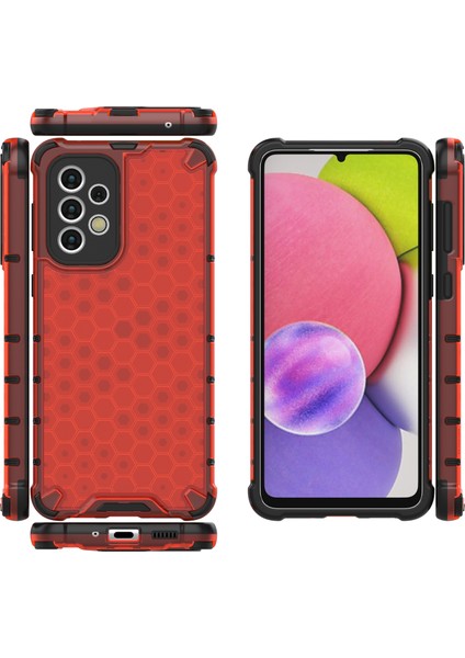 Çok Yönlü Şok Geçirmez Koruma Petek Dokulu Tpu + Pc Telefon Kapağı Samsung Galaxy A33 5g Için Geri Kılıf (Yurt Dışından) modelleri