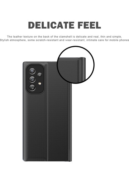 Otomatik Emilen Hafif Ince Otomatik Uyandırma/uyku Deri Standı Telefon Kapağı Telefon Kasası Samsung Galaxy A33 5g Için Görünüm Penceresi (Yurt Dışından) indirimleri