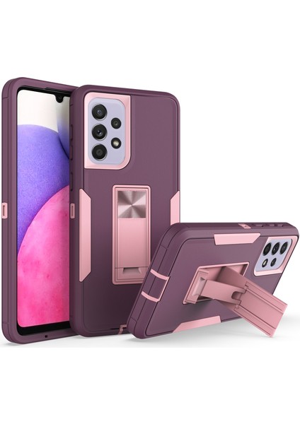 Samsung Galaxy A33 5g Damla Kanıtı Pc + Tpu Hibrid Telefon Kapağı Entegre Kickstand Araba Montaj Sac Kılıfı (Yurt Dışından)
