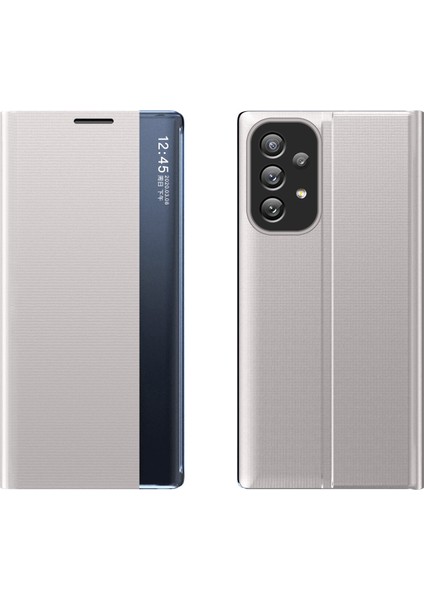 Otomatik Emilen Hafif Ince Otomatik Uyandırma/uyku Deri Standı Telefon Kapağı Telefon Kasası Samsung Galaxy A33 5g Için Görünüm Penceresi (Yurt Dışından)