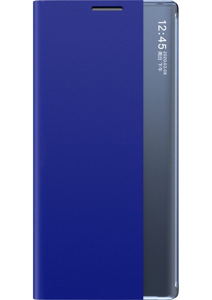 Otomatik Emilen Hafif Ince Otomatik Uyandırma/uyku Deri Standı Telefon Kapağı Telefon Kasası Samsung Galaxy A33 5g Için Görünüm Penceresi (Yurt Dışından) modelleri