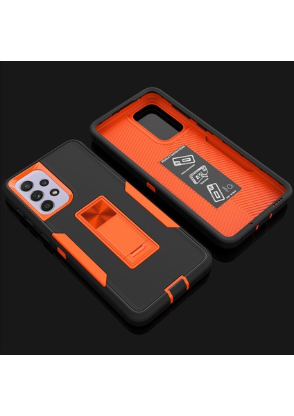 Samsung Galaxy A33 5g Damla Kanıtı Pc + Tpu Hibrid Telefon Kapağı Entegre Kickstand Araba Montaj Sac Kılıfı (Yurt Dışından)