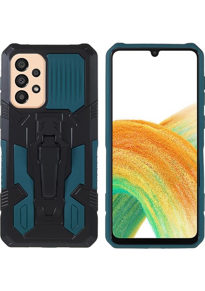 Samsung Galaxy A33 5g Için Mechwarrior Projesi Iyi Korumalı Anti-Fall Anti-Fall Dahili Metal Sac Hibrit Sert Pc Yumuşak Tpu Kılıfı Arka Klip Kickstand (Yurt Dışından)
