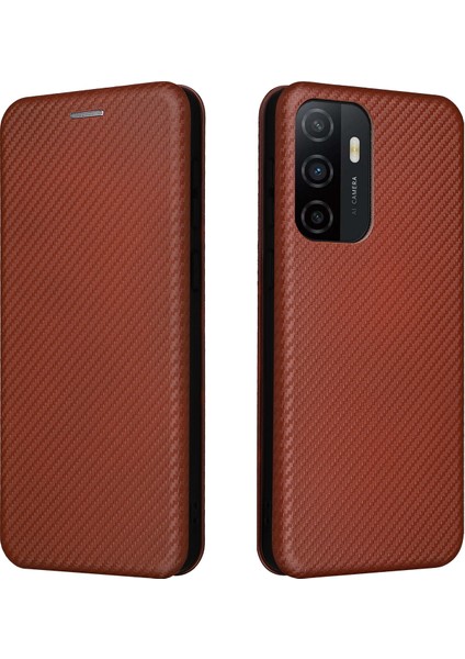 Samsung Galaxy A33 Için 5g Manyetik Otomatik Absorlanmış Karbon Fiber Doku Deri Deri Deri Stand Kart Yuvası ile Telefon Koruyucu Kapak Kılıfı (Yurt Dışından)
