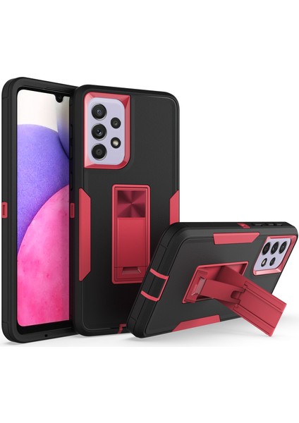 Samsung Galaxy A33 5g Damla Kanıtı Pc + Tpu Hibrid Telefon Kapağı Entegre Kickstand Araba Montaj Sac Kılıfı (Yurt Dışından)