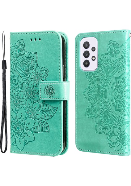 Baskı Mandala Desen Pu Deri + Tpu Cüzdan Stand Samsung Galaxy A33 5g Için Telefon Kılıfı (Yurt Dışından)